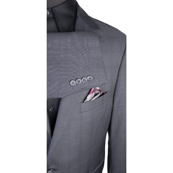 Jos A Bank RESERVE REDA 2 Piece Suit 47R Gray Plaid Jacket Coat Pants Sz 41X27.5 - Picture 6 of 16